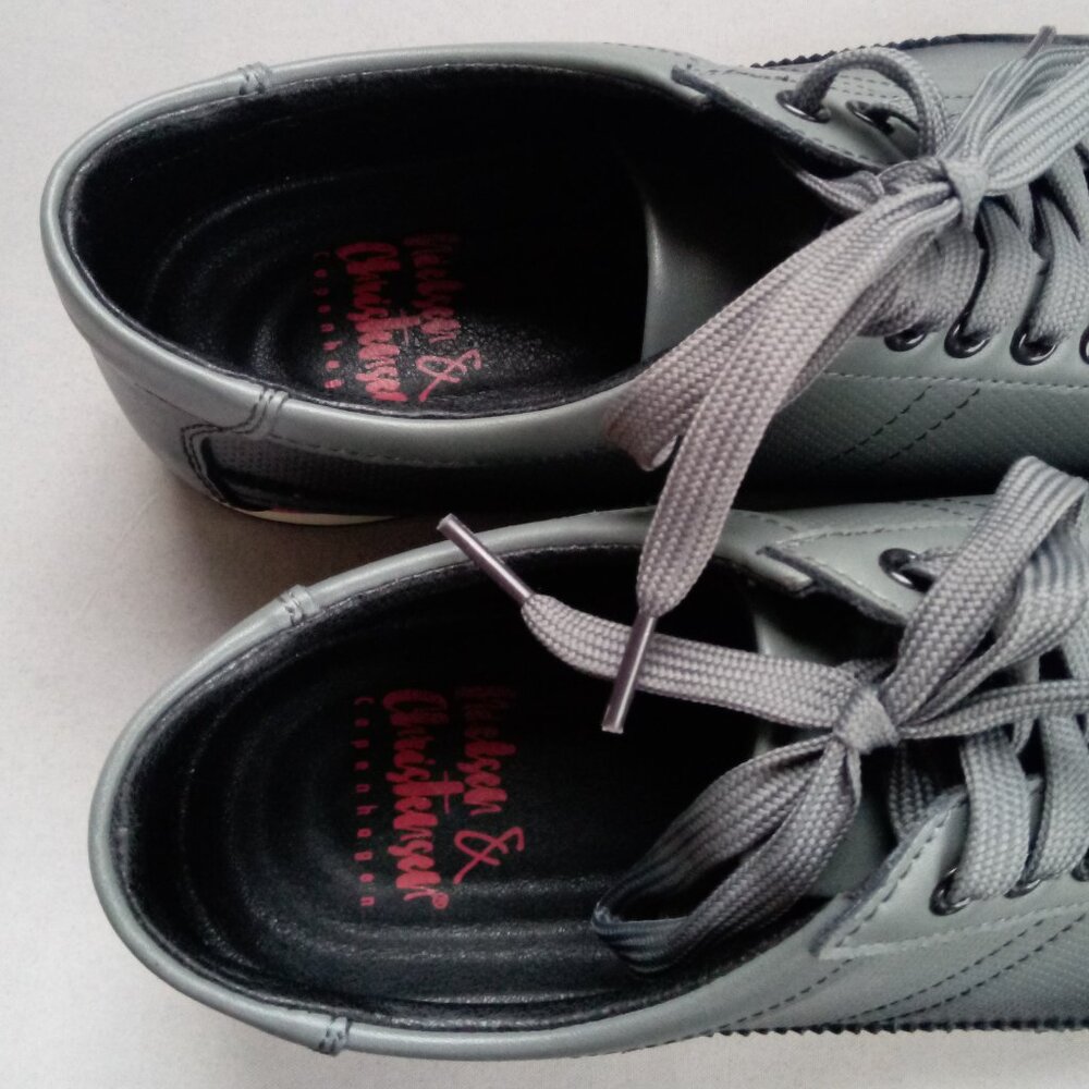 Nielsen and Christiansen grey/black leather sneakers sz 43 sz 9.5-10 - Picture 10 of 13